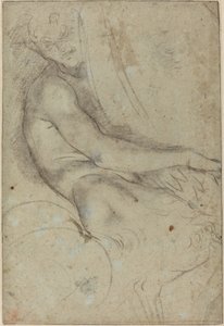 Satyr holder en runddel av Annibale Carracci