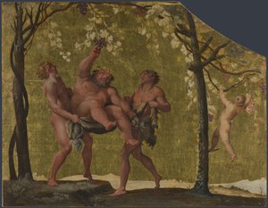 Silenus som samler druer, ca. 1598 av Annibale Carracci