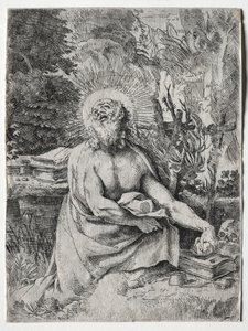 St. Jerome, ca. 1591. av Annibale Carracci