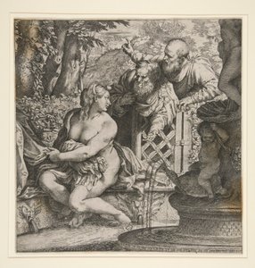 Susannah og de eldste av Annibale Carracci