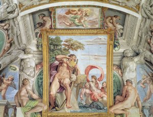 Galleria Carracci Carracci Hall detalj av Polyphemus og Galatea, 1597-1604 fresco av Annibale Carracci