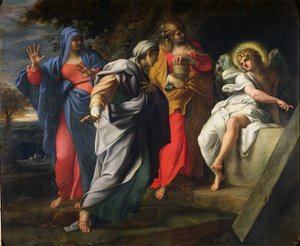 De hellige kvinner ved Kristi grav, ca. 1597-8 av Annibale Carracci