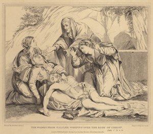 Kvinnene fra Galilea gråter over Kristi legeme, Lukas av Annibale Carracci