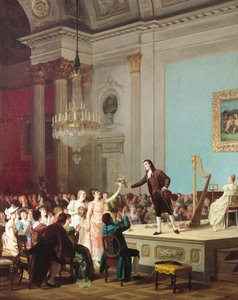 Paganinis første triumf, ca 1890, maleri av Annibale Gatti, Italia av Annibale Gatti