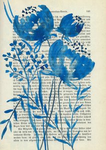 Blå akvarellblomster av Annick