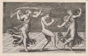 Speculum Romanae Magnificentiae: Dance of Fauns and Bacchants, tidlig på 1500-tallet..., tidlig på 1500-tallet av Anon