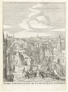 Aankomst van Maria de' Medici i Rotterdam Ombordstigningen av dronningen i Roterdam (tittel på objekt) Historien om dronningens, mor til den mest kristne kongen, inn i De forente provinser i Nederland. (serietittel) av Anonymous