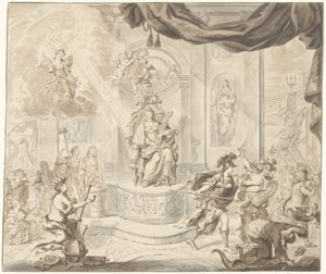 Allegori om utvisningen av vindbørshandlere fra Amsterdam-børsen, 1763 av Anonymous