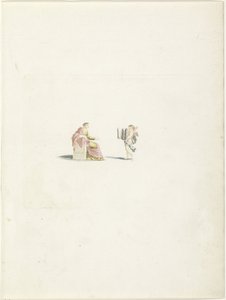 Amor presenterer en bok til en muse av Anonymous