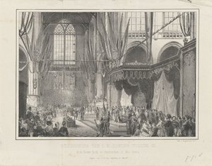 Banning av HM Kong Willem III. i Nieuwe Kerk i Amsterdam 12. mai 1849 (tittel på objekt) av Anonymous