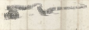 Begravelse av avdøde kong Willem II i Delft 4. april 1849 (side 5) Fem sammenhengende ark av begravelsesfølget til William II i 1849 (serietittel) av Anonymous