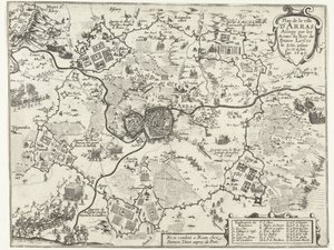 Beleg van Arras dør av Fransen, 1640 Plan av byen Arras beleiret av våpen til kongen av Frankrike Ludvig den XIII.iesme Den 12. juni. år 1640 (tittel på objekt) av Anonymous