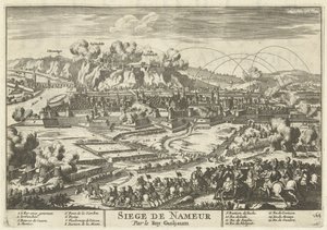 Beleg van Namen door koning Willem III, 1695 Siege de Nameur Par le Roy Guiljaum (title on object) Les Forces de l