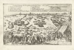 Beleg van Valenciennes, 1567 Beleiring av Valencena under Margarita hertuginne av Parma. 1567 (tittel på objekt) av Anonymous