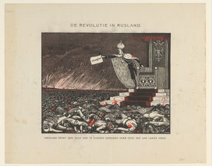 Blodig undertrykkelse av tsar Nicholas II av revolusjonen i 1905 Revolusjonen i Russland (tittel på objekt) av Anonymous