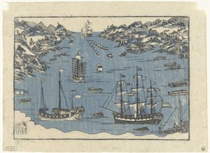 Utenlandske skip i havnen i Nagasaki av Anonymous