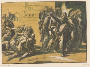 Kristus helbreder spedalske av Anonymous