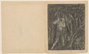 Coolen begynner å hogge en skog ved Ngoro, ca. 1820-1850 av Anonymous