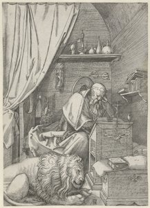 Saint Hieronymus i sitt arbeidsrom av Anonymous