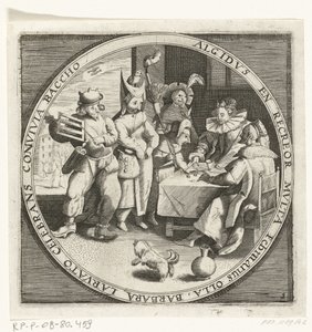 På måneden februar, Vastenavond, ca. 1600 De tolv månedene av et års bilde i scener fra folkelivet (serietittel) Ordninger for de 12 månedene med deres operasjoner, og deres anvendelse på stjernetegnene, delt inn i fire deler av året (serietittel på objekt av Anonymous