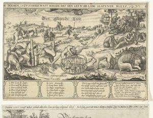 Den sovende løve, 1567 The Sleeping Leew (tittel på objekt) av Anonymous