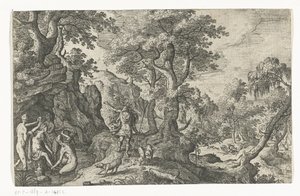 Diana og Actaeon Landskap med mytologiske og bibelske scener (serietittel) av Anonymous