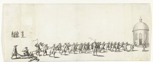 Dominicus er trukket på en trillebår til Ronde lutherske kirke, 1683-1684 av Anonymous