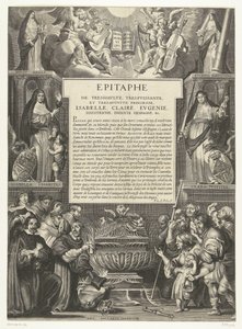 Epitaaf for Isabella Clara Eugenia, 1633 Epitafium av den høyeste, mektigste og mest augustprinsesse, Isabella, Claire, Eugenie, av Østerrike, Infanta av Spania, etc. (tittel på objekt) av Anonymous