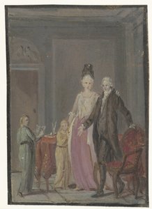 Familiegruppe i interiør av Anonymous