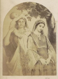 Fotoreproduksjon av (antagelig) en tegning av Maria, Jesus og Elisabeth av Anonymous