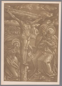 Fotoreproduksjon av chiaroscuro-tresnittet Kristus på korset av Hans Baldung Grien av Anonymous