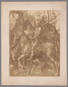 Fotoreproduksjon av graveringen Knight, Death and Devil av Albrecht Dürer av Anonymous