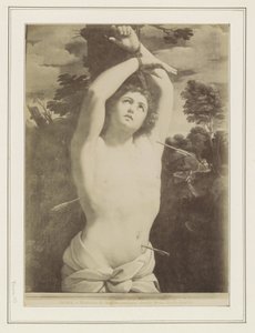Fotoreproduksjon av et maleri av Guido Reni som viser martyrdøden til Saint Sebastian ROMA - Martirio di San Sebastiano, Guido Reni. Campidoglio (tittel på objekt) av Anonymous