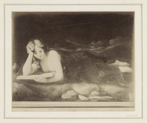 Fotoreproduksjon av et maleri etter Antonio da Correggio, som viser boten til Maria Magdalena ROMA - Maddalena Correggio, Galleria Borghese (tittel på objekt) av Anonymous
