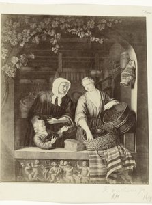 Fotoreproduksjon av maleriet The Grocery av Frans van Mieris II Musée d