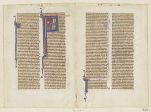 Fragment fra en bibel, Kongenes bok, kapittel 2: David kneler foran Saul av Anonymous