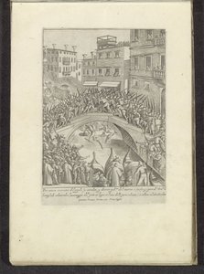 Gevecht om en ​​bruk til Venezia Scènes uit het Venetiaanse leven (serietittel) Vaner til menn og venetianske kvinner med prosesjonen til Ser.ma Signoria og andre detaljer, dvs. triumfer, festivaler og offentlige seremonier i den adelige byen Venezia (s av Anonymous