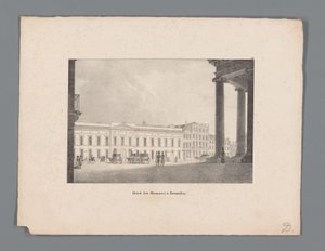 Utsikt over Brussel Hotel des Monnaies à Bruxelles (tittel på objekt) av Anonymous