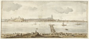 Utsikt over Nijmegen fra over Waal av Anonymous