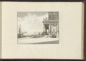 Utsikt over Palazzo Collina i Venezia Vue du Palais Collina a Venise (tittel på objekt) Palasser og monumenter i Venezia, Livorno, Napoli og Roma (serietittel) av Anonymous