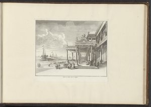 Utsikt over Palazzo Montalto på kysten i Napoli Palais de Mont Alto i Napoli (tittel på objekt) Palasser og monumenter i Venezia, Livorno, Napoli og Roma (serietittel) av Anonymous