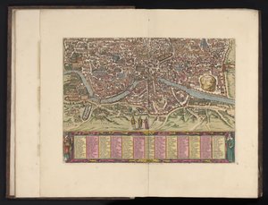 Roma i fugleperspektiv Antiquae urbis Romae imago accuratiss (...) (tittel på objekt) av Anonymous