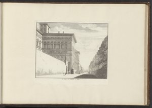 Utsikt over Villa Borghese i Roma Le Palais de Vallamena a Gennes (tittel på objekt) Palasser og monumenter i Venezia, Livorno, Napoli og Roma (serietittel) av Anonymous