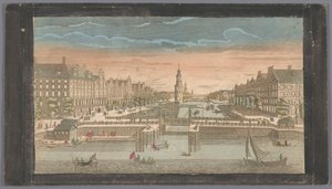 Utsikt over Oudeschans i Amsterdam sett fra IJ av Anonymous