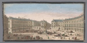 Utsikt over Place des Victoires i Paris Utsikt over Place des Victoires (tittel på objekt) av Anonymous