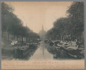 Utsikt over Turfmarkt og Nieuwe Kerk i Haag Hilsen fra Haag; Turfmarkt og Nieuwe Kerk (tittel på objekt) av Anonymous