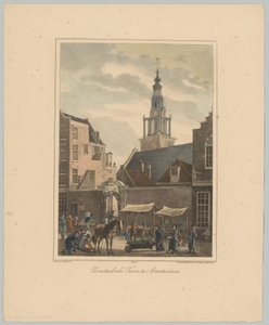 Utsikt over Zuiderkerkstoren i Amsterdam Zuiderkerk Tower i Amsterdam (tittel på objekt) Ansiktene til de seks hovedtårnene i byen Amsterdam. 2nd Cahier (serietittel) av Anonymous