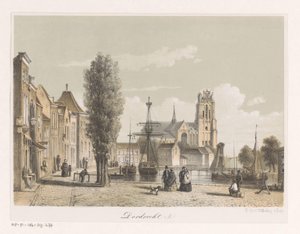 Utsikt over havnen i Dordrecht av Anonymous