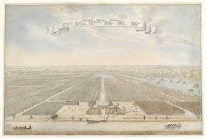 Utsikt over Cornelis Vriendschap-plantasjen i Surinam Plantation Cornelis Friendship (tittel på objekt) av Anonymous