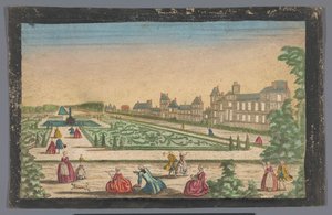 Utsikt over hagen og Palais de Fontainebleau av Anonymous